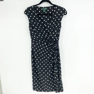 Lauren Ralph Lauren Black Cream Polka Dot Dress